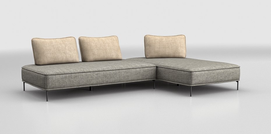 Piavola - corner sofa - modular backrests